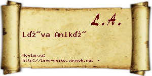 Léva Anikó névjegykártya